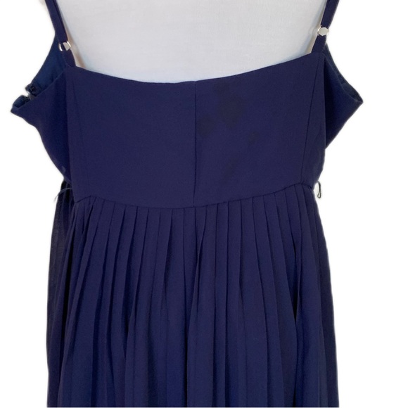 Modcloth | Spaghetti Straps | Navy | Micro Pleated | SZ XL - Picture 4 of 14
